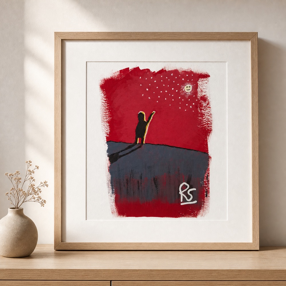 Fine art print featuring The Smiling Moon artwork